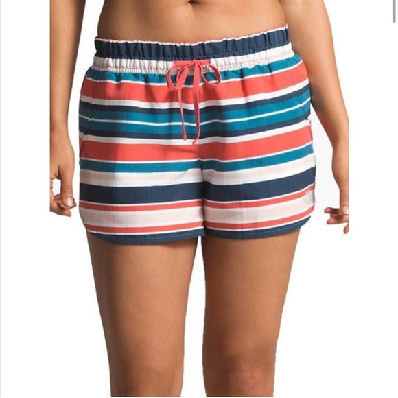 The North Face Women’s Quick Dry Athletic Striped Shorts w/ Drawstring Size S‎ - Picture 1 of 10
